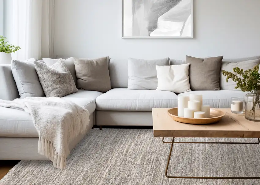 Gray And Brown Abstract Area Rug Photo 5