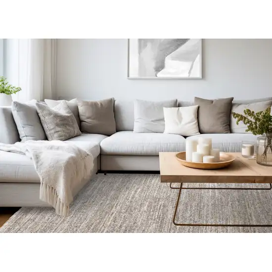 Gray And Brown Abstract Area Rug Photo 6