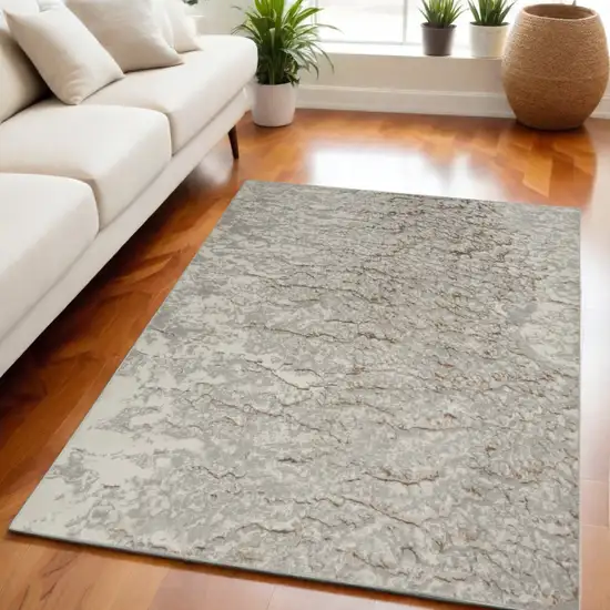 Gray And Brown Abstract Area Rug Photo 1