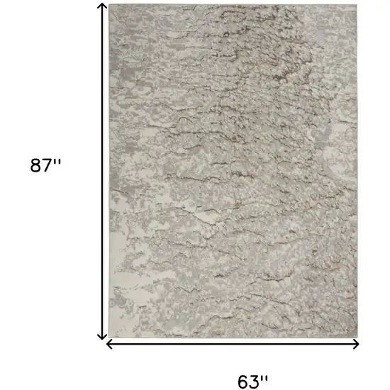 Gray And Brown Abstract Area Rug Photo 3