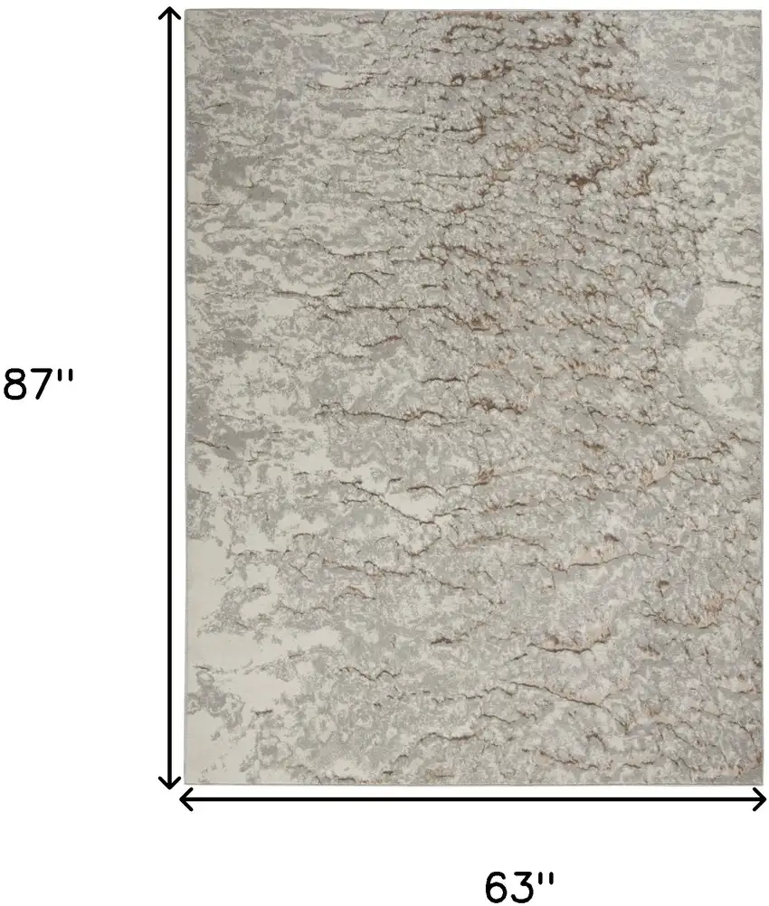 Gray And Brown Abstract Area Rug Photo 3