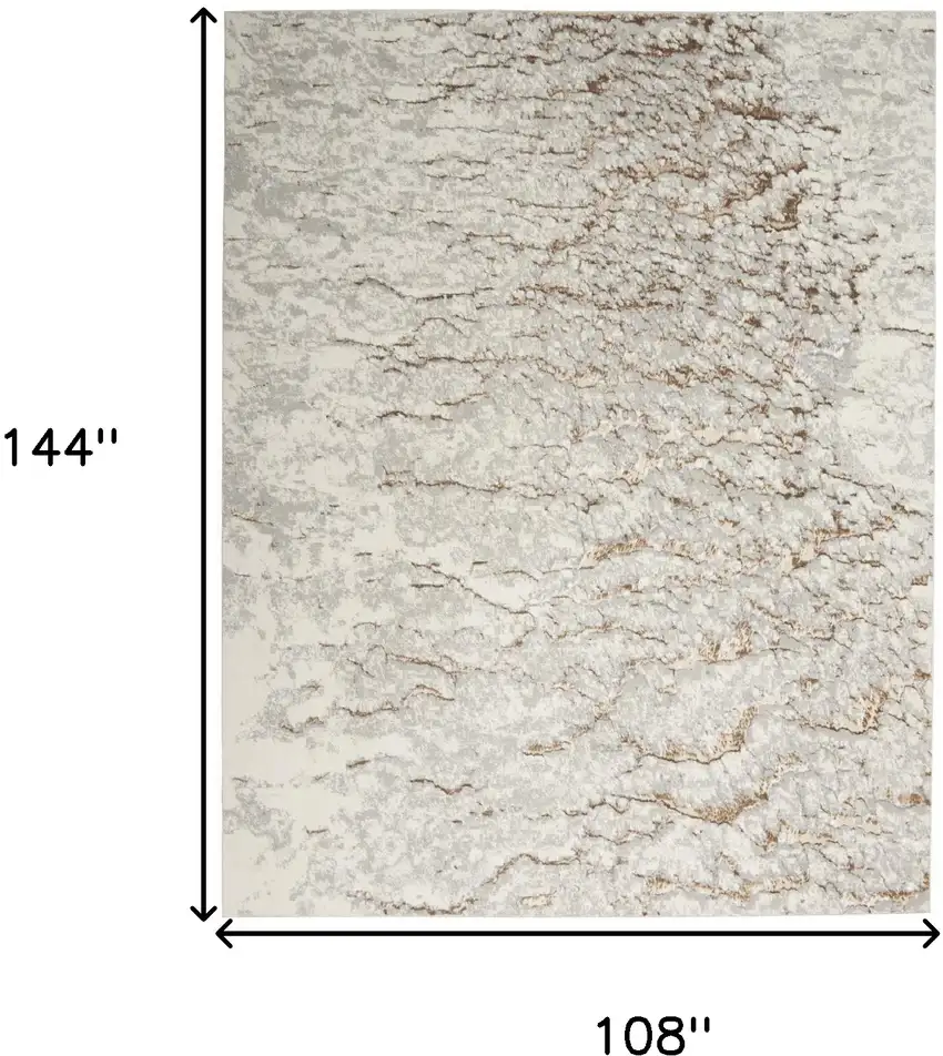 Gray And Brown Abstract Area Rug Photo 3