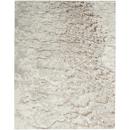 Gray And Brown Abstract Area Rug Photo 6