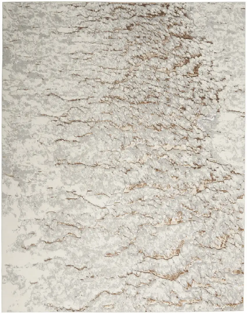 Gray And Brown Abstract Area Rug Photo 6