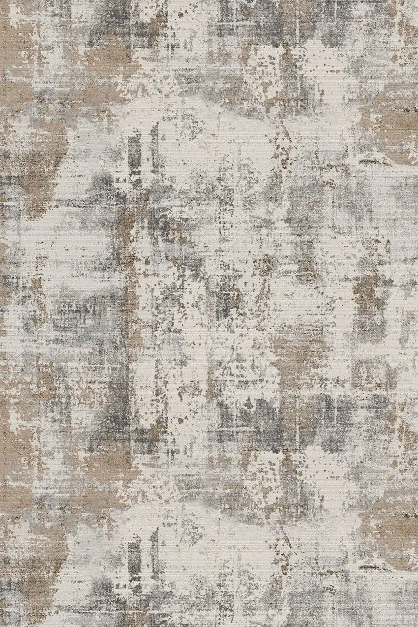 Gray And Brown Abstract Area Rug Photo 2