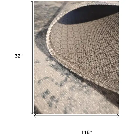 Gray And Brown Abstract Area Rug Photo 7