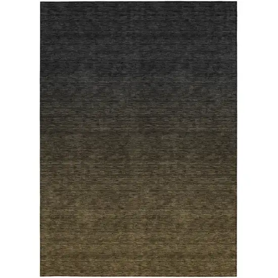 Gray And Brown Abstract Washable Indoor Outdoor Area Rug Photo 7