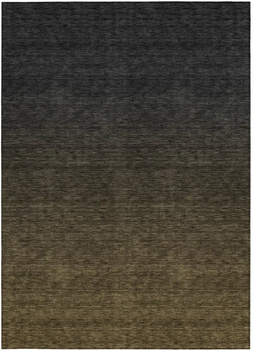 Gray And Brown Abstract Washable Indoor Outdoor Area Rug Photo 7