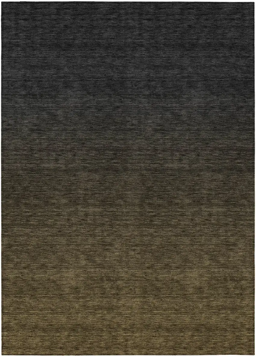 Gray And Brown Abstract Washable Indoor Outdoor Area Rug Photo 2