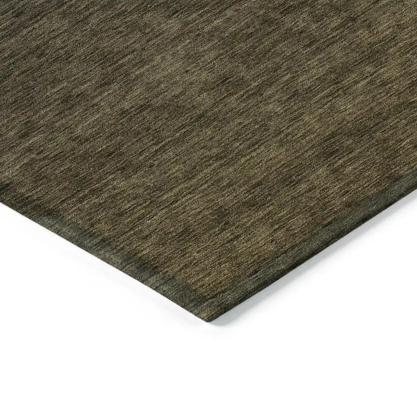 Gray And Brown Abstract Washable Indoor Outdoor Area Rug Photo 5