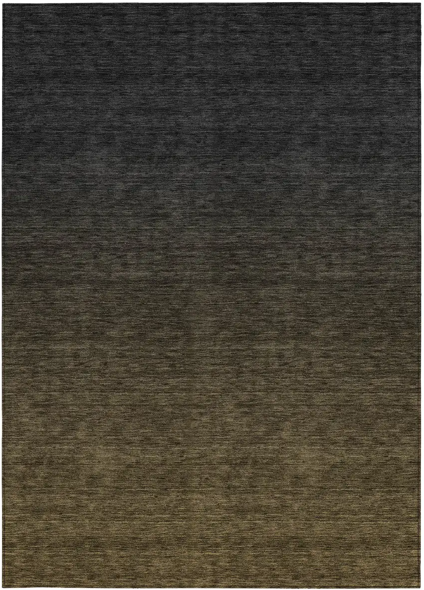 Gray And Brown Abstract Washable Indoor Outdoor Area Rug Photo 6