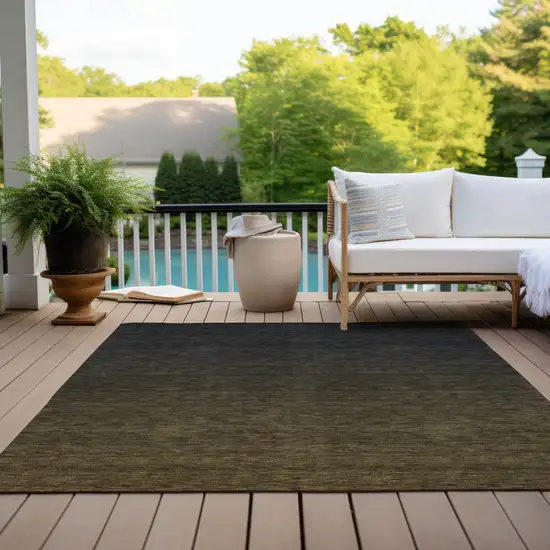 Gray And Brown Abstract Washable Indoor Outdoor Area Rug Photo 9