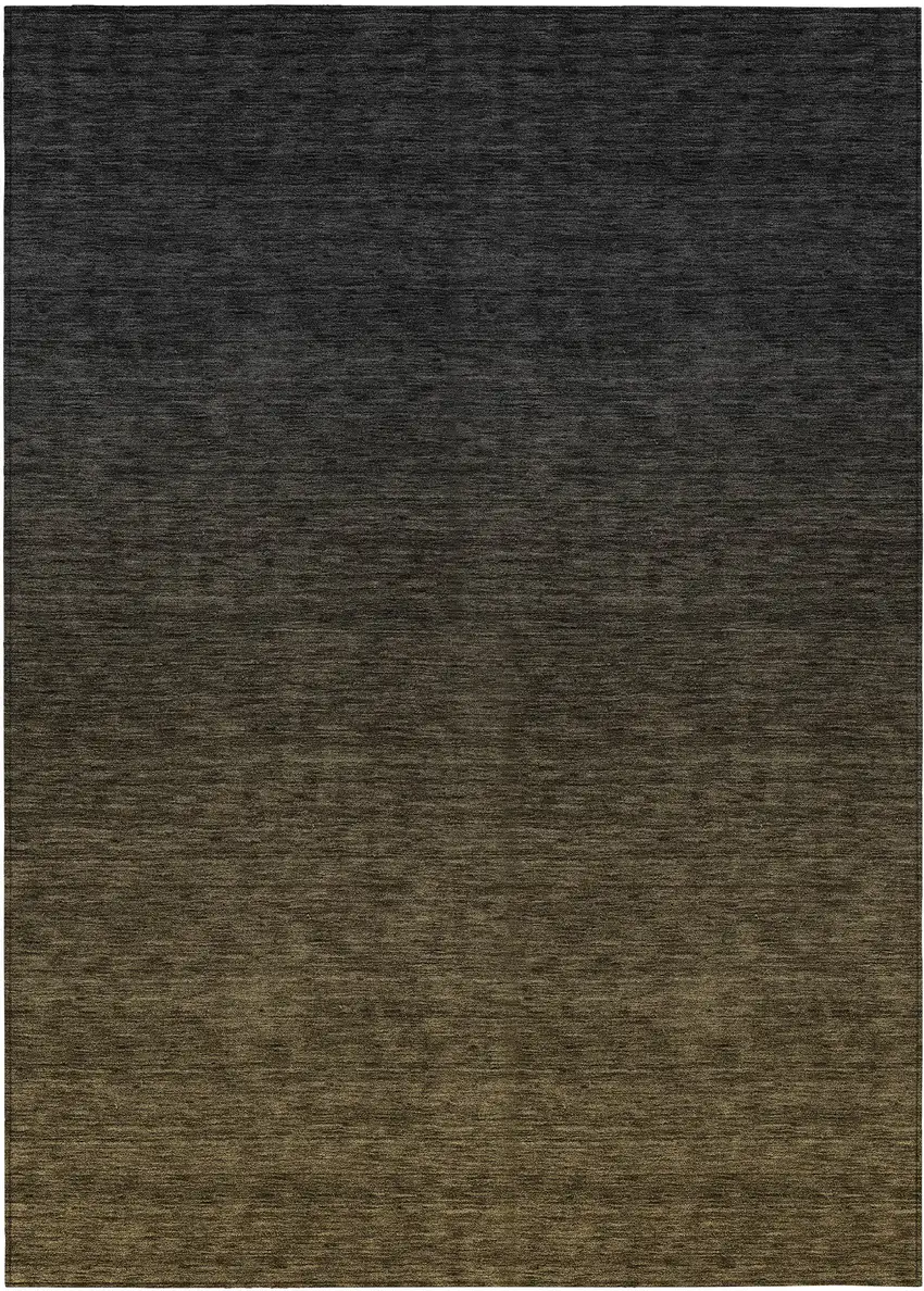 Gray And Brown Abstract Washable Indoor Outdoor Area Rug Photo 2