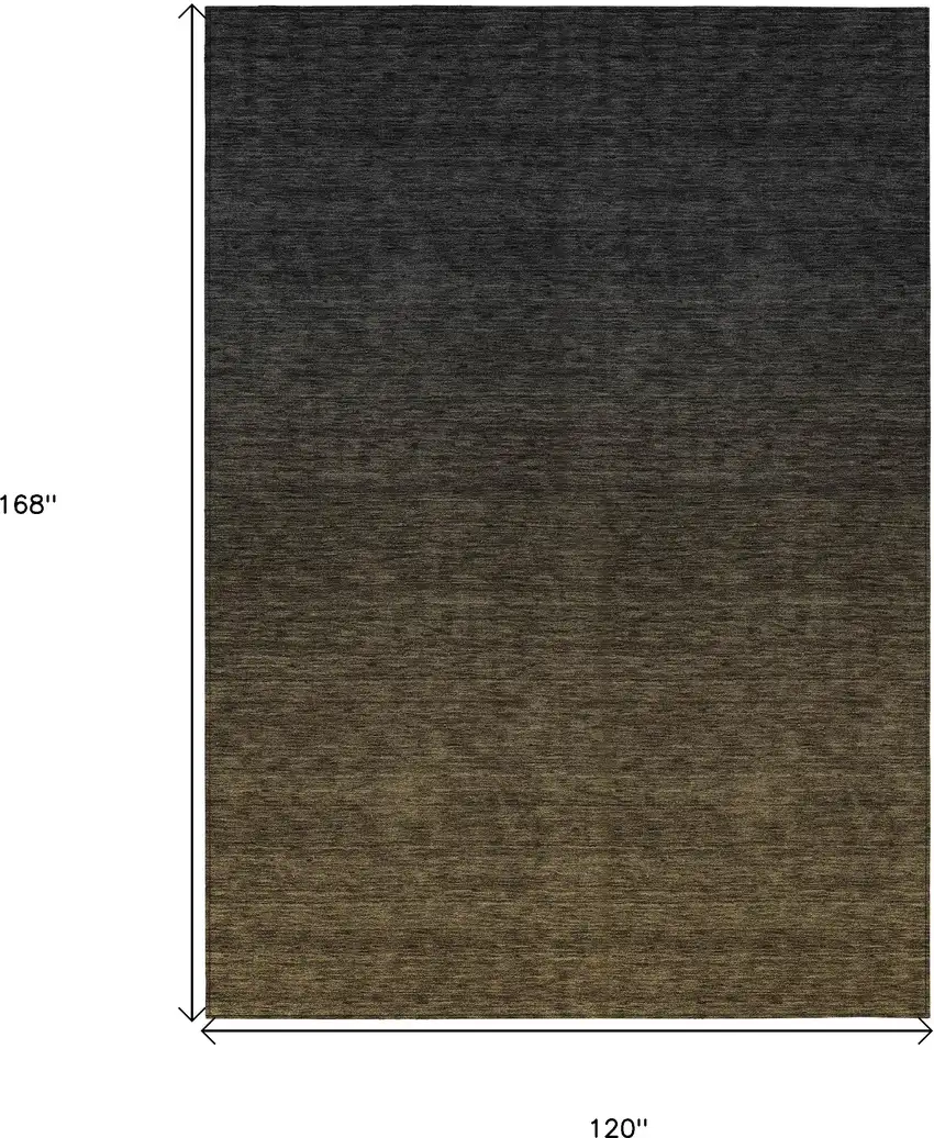 Gray And Brown Abstract Washable Indoor Outdoor Area Rug Photo 3