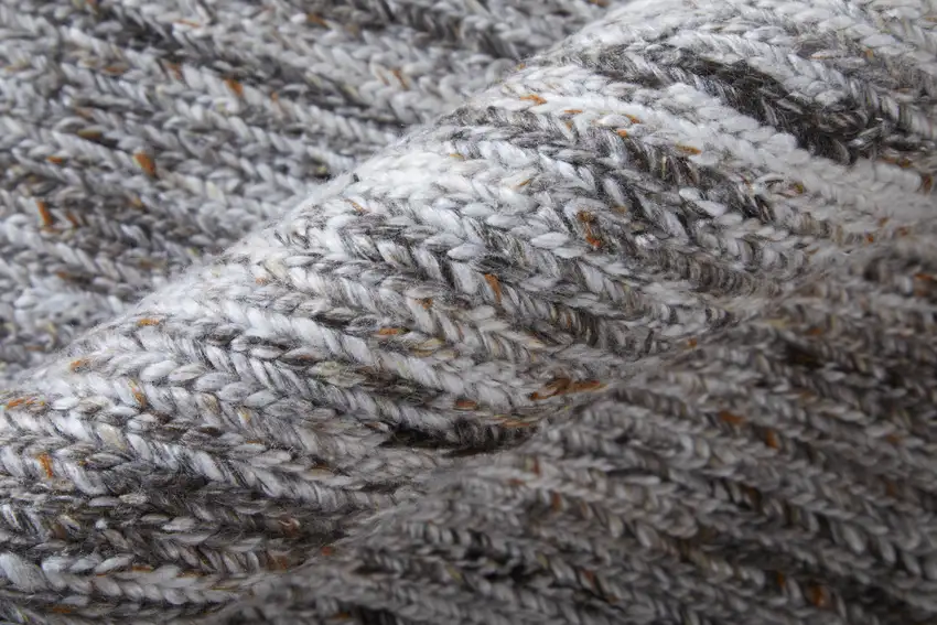 Gray And Brown Handmade Indoor Outdoor Area Rug Photo 6