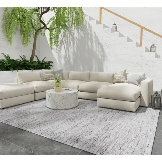 Gray And Brown Handmade Indoor Outdoor Area Rug Photo 4