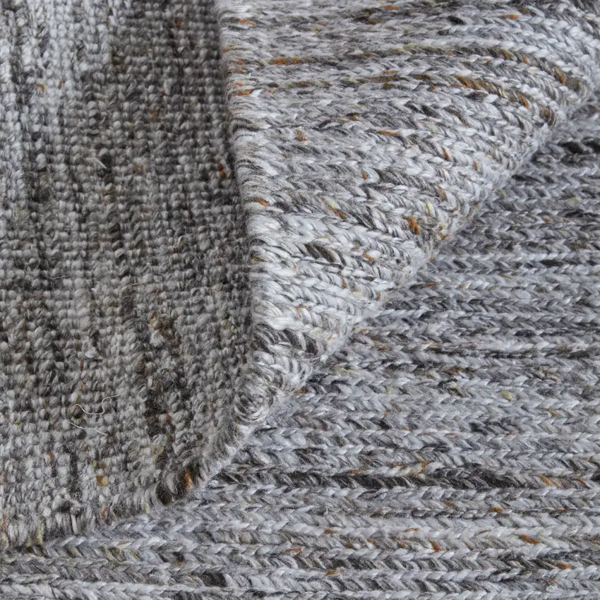 Gray And Brown Handmade Indoor Outdoor Area Rug Photo 8