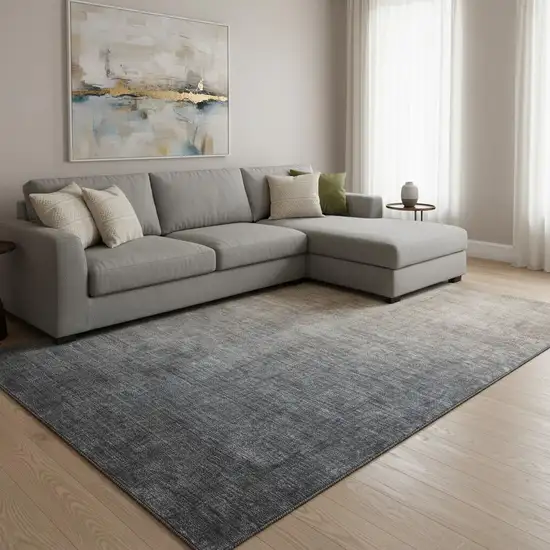 Gray And Brown Ombre Washable Area Rug With UV Protection Photo 1