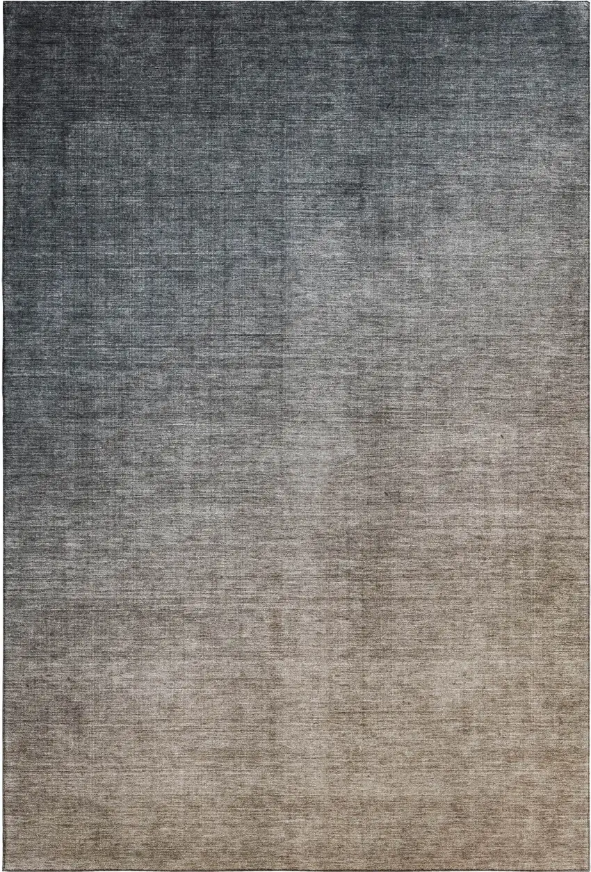 Gray And Brown Ombre Washable Area Rug With UV Protection Photo 1