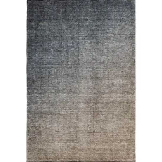 Gray And Brown Ombre Washable Area Rug With UV Protection Photo 1