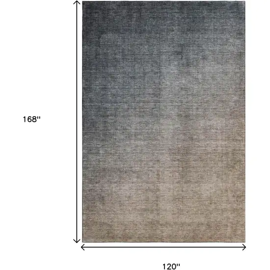 Gray And Brown Ombre Washable Area Rug With UV Protection Photo 3