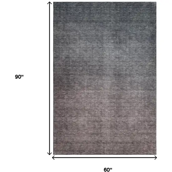 Gray And Brown Ombre Washable Area Rug With UV Protection Photo 8