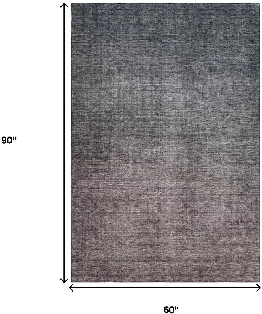 Gray And Brown Ombre Washable Area Rug With UV Protection Photo 8