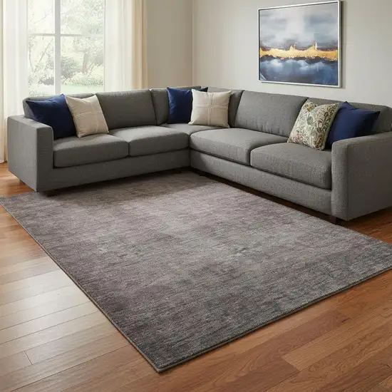 Gray And Brown Ombre Washable Area Rug With UV Protection Photo 1