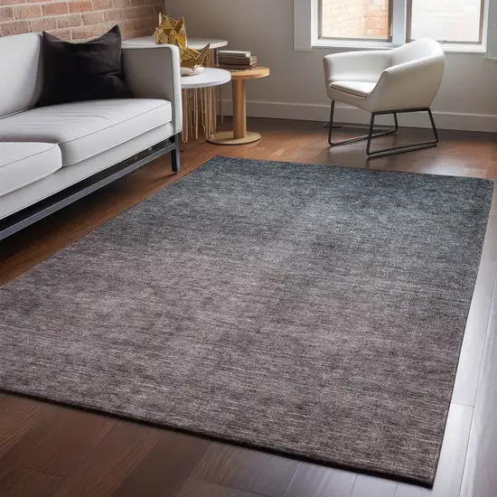Gray And Brown Ombre Washable Area Rug With UV Protection Photo 2