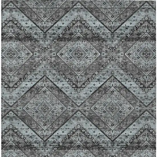 Gray And Brown Tribal Washable Indoor Outdoor Area Rug Photo 4