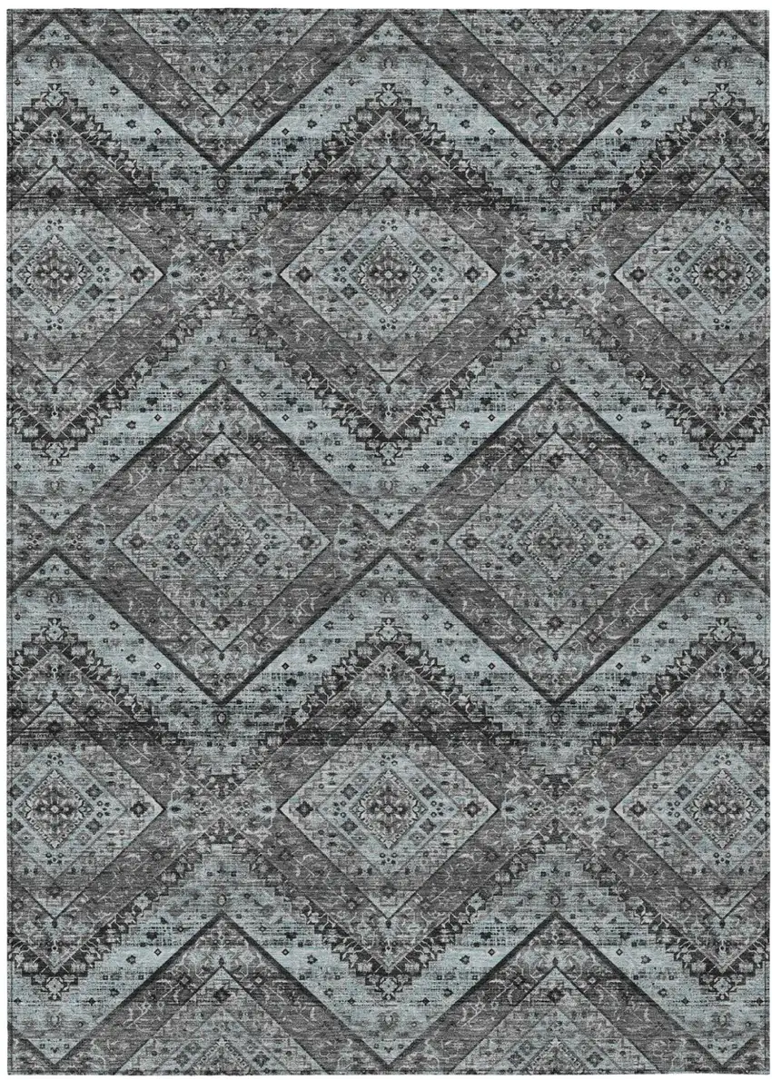 Gray And Brown Tribal Washable Indoor Outdoor Area Rug Photo 2