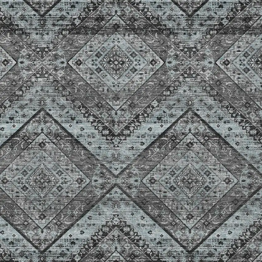 Gray And Brown Tribal Washable Indoor Outdoor Area Rug Photo 3