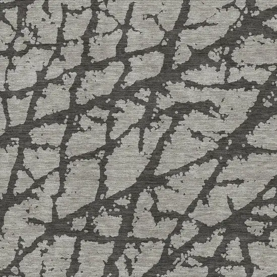 Gray And Charcoal Abstract Washable Area Rug With UV Protection Photo 3