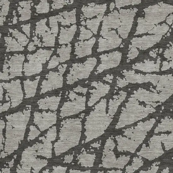 Gray And Charcoal Abstract Washable Area Rug With UV Protection Photo 3