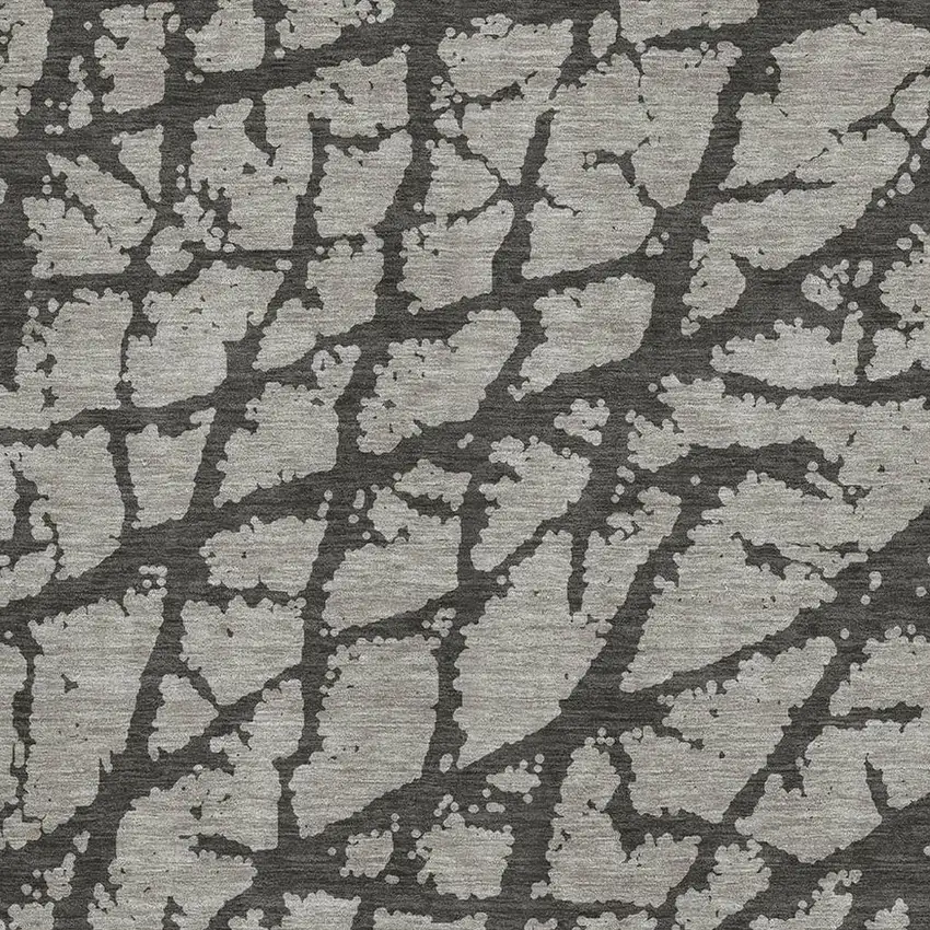 Gray And Charcoal Abstract Washable Area Rug With UV Protection Photo 3