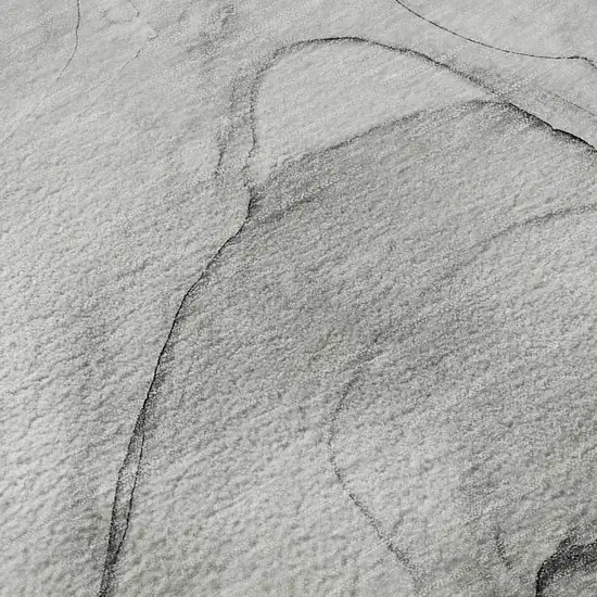 Gray And Charcoal Abstract Washable Area Rug With UV Protection Photo 3