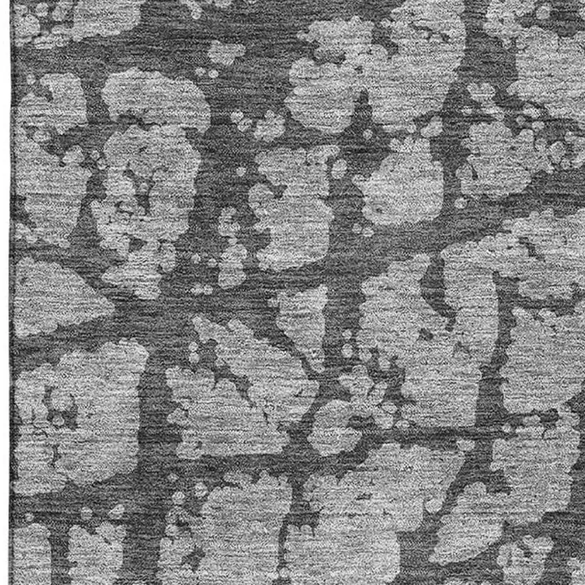 Gray And Charcoal Abstract Washable Area Rug With UV Protection Photo 2