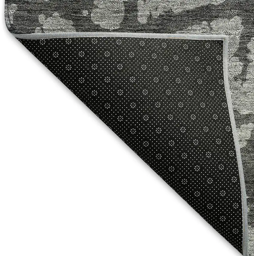 Gray And Charcoal Abstract Washable Area Rug With UV Protection Photo 5