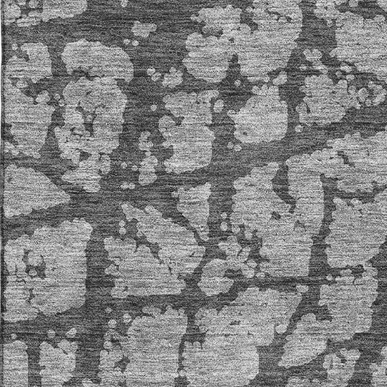 Gray And Charcoal Abstract Washable Area Rug With UV Protection Photo 2