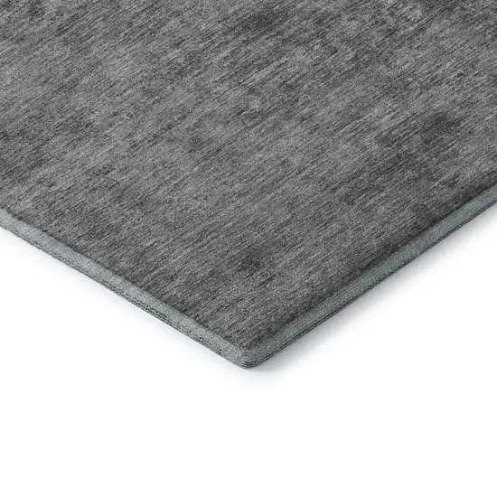 Gray And Charcoal Abstract Washable Area Rug With UV Protection Photo 8
