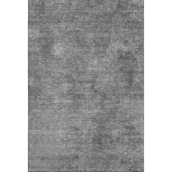Gray And Charcoal Abstract Washable Area Rug With UV Protection Photo 6
