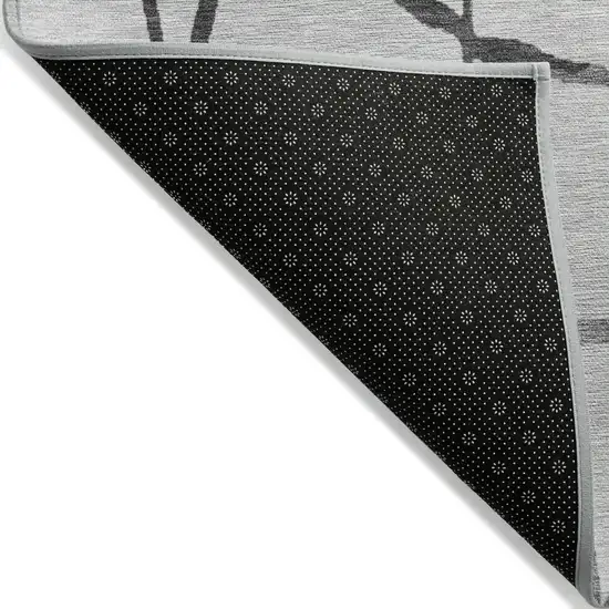 Gray And Charcoal Abstract Washable Indoor Outdoor Area Rug Photo 4