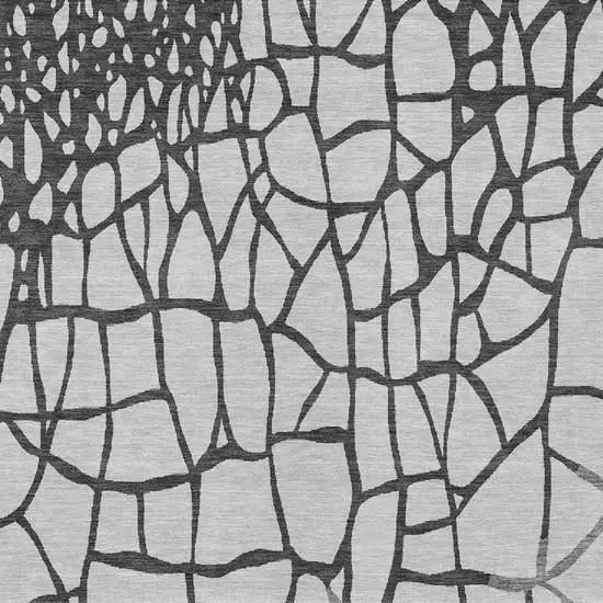 Gray And Charcoal Abstract Washable Indoor Outdoor Area Rug Photo 5