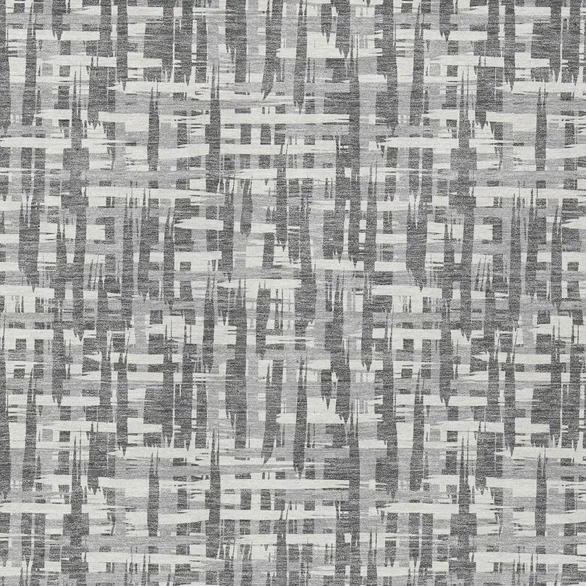 Gray And Charcoal Abstract Washable Indoor Outdoor Area Rug Photo 5