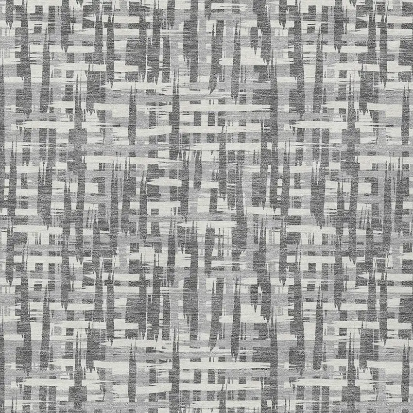 Gray And Charcoal Abstract Washable Indoor Outdoor Area Rug Photo 5