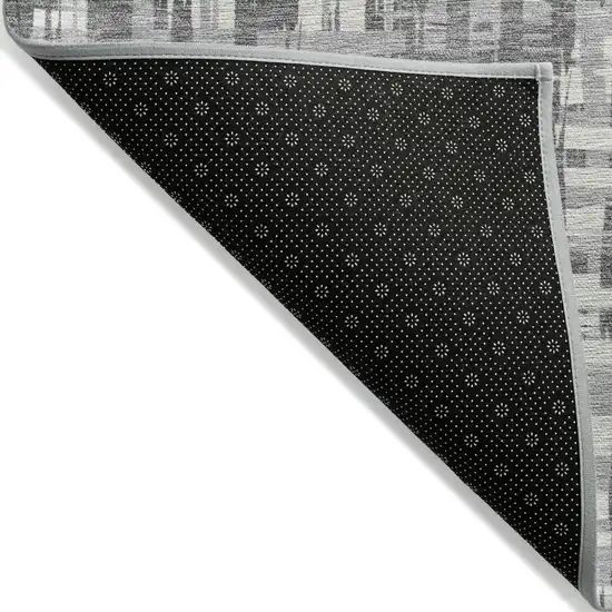 Gray And Charcoal Abstract Washable Indoor Outdoor Area Rug Photo 3