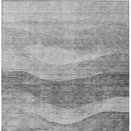 Gray And Charcoal Abstract Washable Indoor Outdoor Area Rug Photo 6