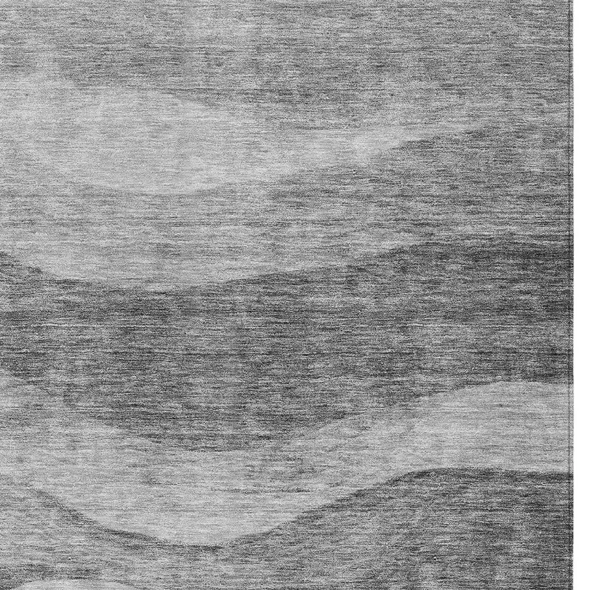Gray And Charcoal Abstract Washable Indoor Outdoor Area Rug Photo 5