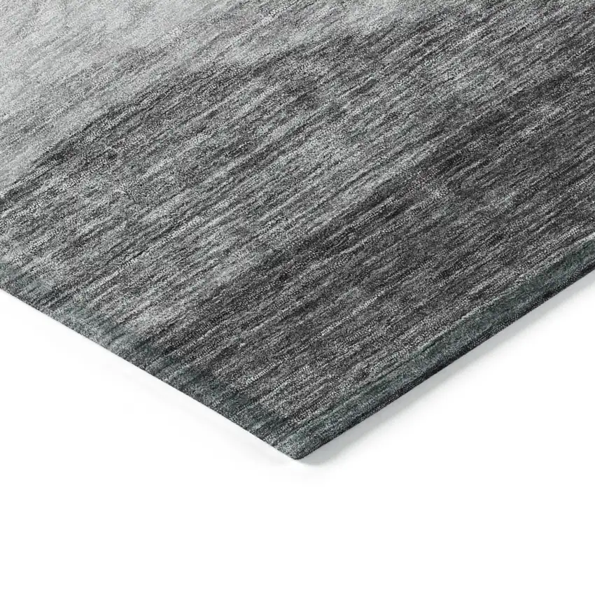Gray And Charcoal Abstract Washable Indoor Outdoor Area Rug Photo 4
