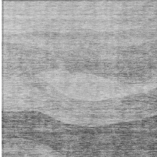 Gray And Charcoal Abstract Washable Indoor Outdoor Area Rug Photo 5